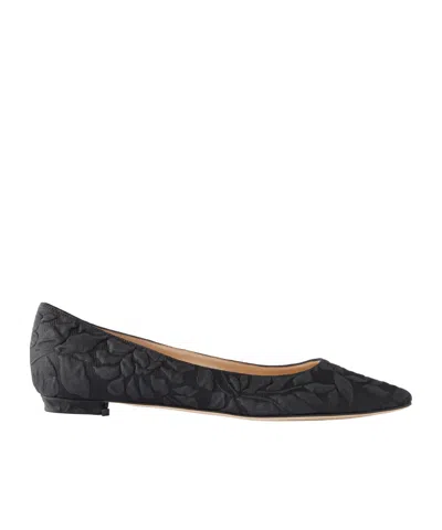 Manolo Blahnik Emilia Wickstead Jacquard Point-toe Flats In Black