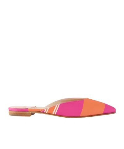 Manolo Blahnik Emilia Wickstead Striped Twill Mules In Multi