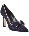 Manolo Blahnik Epirotes 100 Canvas Pump In Blue