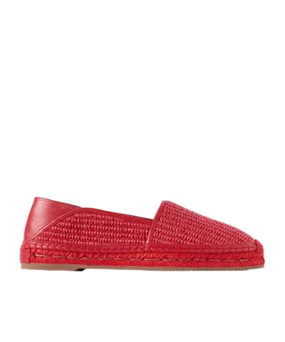 Manolo Blahnik Espadra Collapsible-heel Leather-trimmed Raffia Espadrilles In Multi