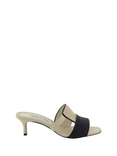 Manolo Blahnik Open-toed High-heeled Sandals In White