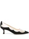 Manolo Blahnik Fabraka 50 Crepe-trimmed Satin Point-toe Pumps In Black