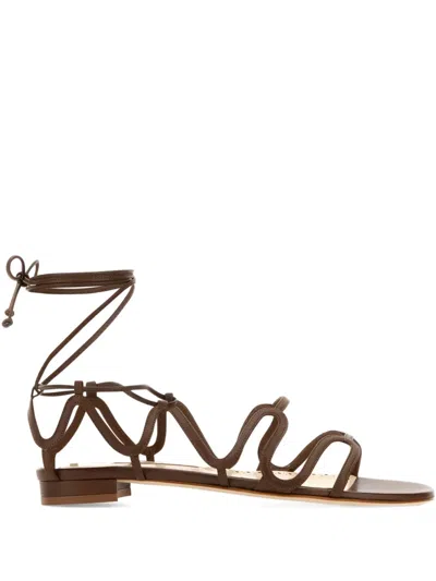 Manolo Blahnik Fawda Sandals In Brown