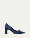 Manolo Blahnik Fenixhi Kid Suede Pumps In Blue