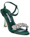 MANOLO BLAHNIK MANOLO BLAHNIK FINAH 90 SATIN SANDAL