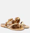 Manolo Blahnik Fiosa Leather Sandals In Gold