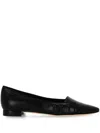 Manolo Blahnik Pointed-toe Button-detail Ballet Flats In Multi