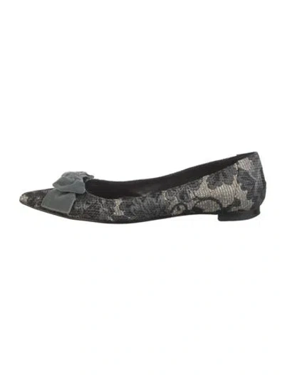 Pre-owned Manolo Blahnik Floral Print Flats In Multi