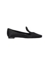 Manolo Blahnik Fugalo Satin Cutout Flat Loafers