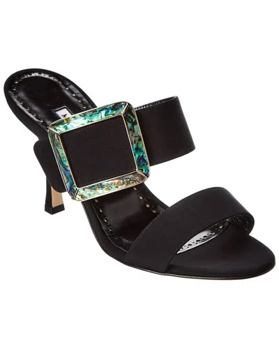 Manolo Blahnik Gable 90 Silk Sandal In Transparent