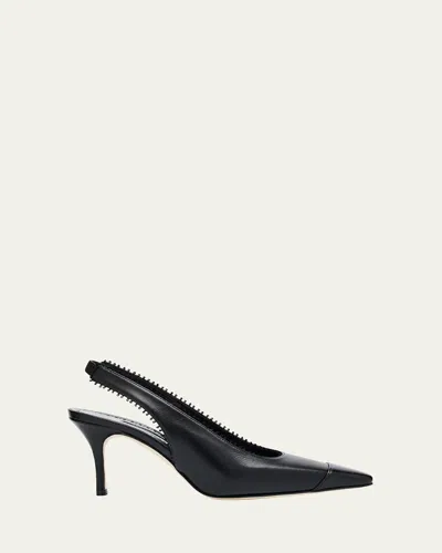 Manolo Blahnik Gaius Leather Slingback Pumps