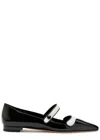 Manolo Blahnik Ganeus Two-tone Patent-leather Mary-jane Point-toe Flats In Multi