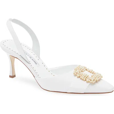 Manolo Blahnik Gibsli Buckle Slingback Pump In Mcrm 1205/yoth 994m