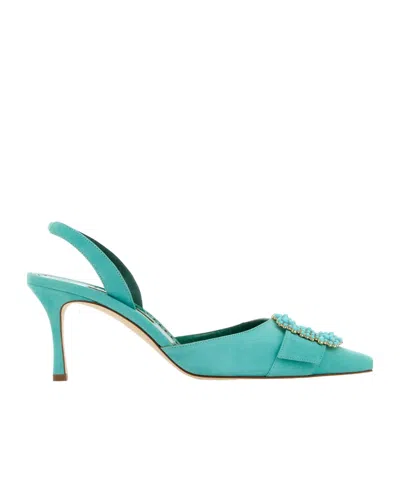 MANOLO BLAHNIK MANOLO BLAHNIK GIBSLI EMBELLISHED SLINGBACK PUMPS
