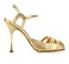 Manolo Blahnik Maka Nak 105 Metallic Leather Sandals