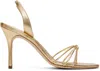 Manolo Blahnik Leather Leva 105 Sandal In 7103 Gold