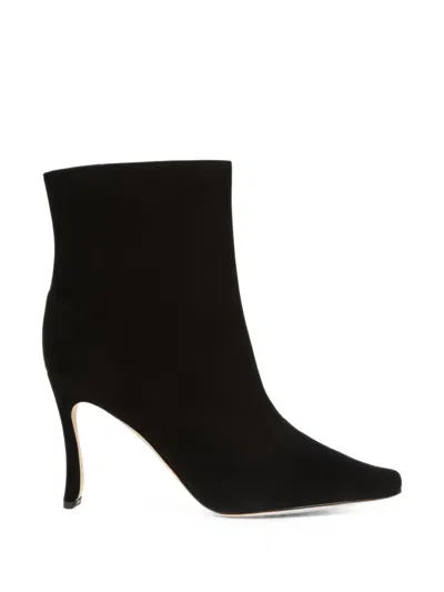 Manolo Blahnik Gostatu Suede Ankle Boots In Black