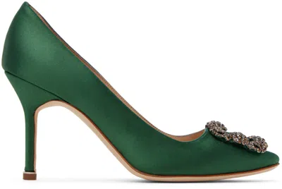 Manolo Blahnik Green Hangisi 90 Heels