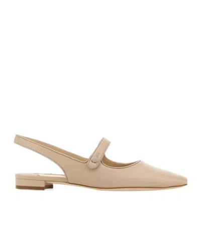 Manolo Blahnik Half-heeled Flat Sandals In Nude