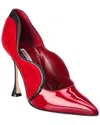 MANOLO BLAHNIK HAMAKI 105 PATENT & SUEDE PUMP