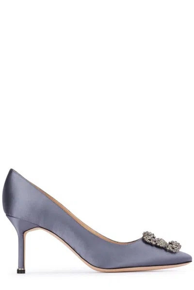 Manolo Blahnik Scarpe Con Tacco-37 Nd  Female In Navy