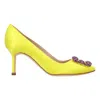Manolo Blahnik Hangisi 70mm Leather Pumps