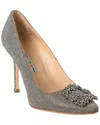 Manolo Blahnik Hangisi 105mm Metallic Buckle Pumps In Gold