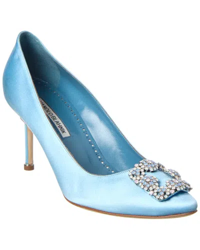 Manolo Blahnik Hangisi 105 Satin Pump In Blue