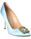 Manolo Blahnik Hangisi 105 Satin Pump In Blue