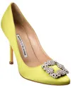 Manolo Blahnik Hangisi 70mm Leather Pumps In Green