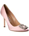 Manolo Blahnik Hangisi 105 Satin Pump In Pink