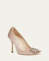 Manolo Blahnik Hangisi 105mm Satin High-heel Pumps