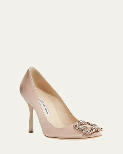 MANOLO BLAHNIK HANGISI 105MM SATIN HIGH-HEEL PUMPS
