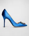 MANOLO BLAHNIK HANGISI 105MM SATIN HIGH-HEEL PUMPS