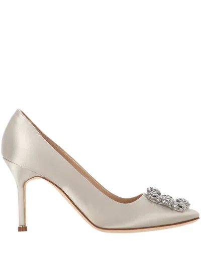 Manolo Blahnik Hangisi Grey Pumps