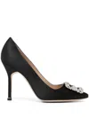 Manolo Blahnik Hangisi 110mm Crystal-embellished Pumps In Black