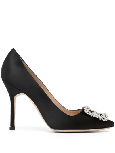 Manolo Blahnik Hangisi 110mm Crystal-embellished Pumps In Black