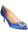 Manolo Blahnik Hangisi 50 Satin Pump In Blue