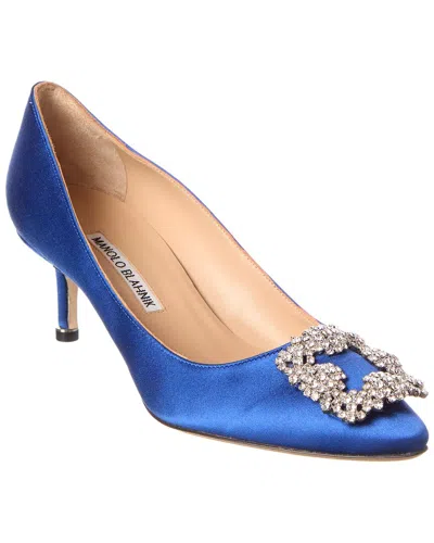 Manolo Blahnik Hangisi 50 Satin Pump In Blue