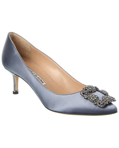 Manolo Blahnik Hangisi 50 Satin Pump In Gray