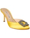 Manolo Blahnik Hangisimu 50 Satin Mule In Yellow