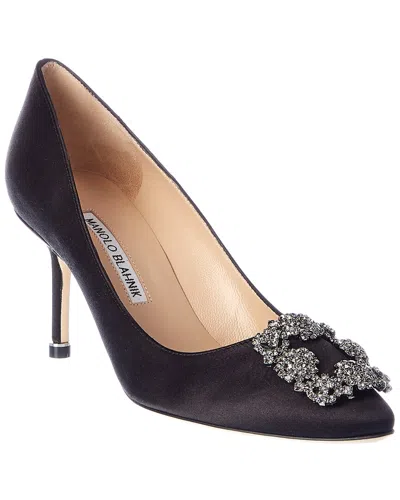 Manolo Blahnik Hangisi 70 Satin Pump In Black