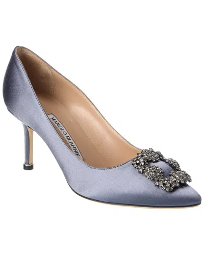 Manolo Blahnik Hangisi 70 Satin Pump In Blue