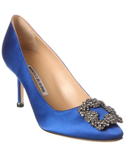 Manolo Blahnik Hangisi 105 Satin Pump In Blue