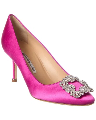 Manolo Blahnik Hangisi Satin Pumps In Purple