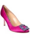 Manolo Blahnik Hangisi 70 Satin Pump In Purple