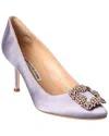 Manolo Blahnik Hangisi 70 Satin Pump In Purple