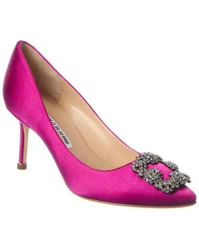 Manolo Blahnik Hangisi 70 Satin Pump In Purple
