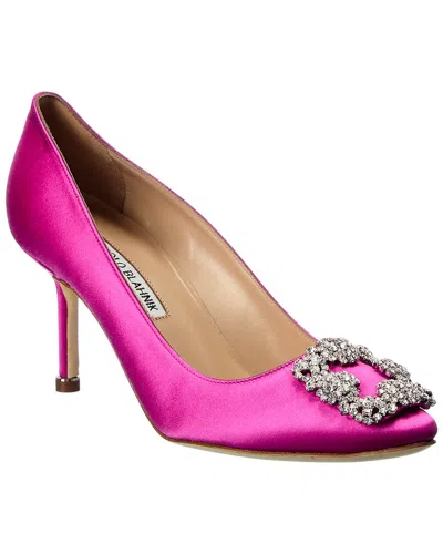 Manolo Blahnik Hangisi 70 Satin Pump In Red