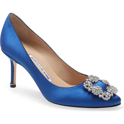 MANOLO BLAHNIK MANOLO BLAHNIK HANGISI 70MM CRYSTAL BUCKLE PUMP